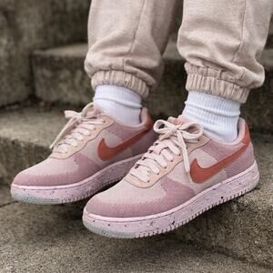 Nike Air Force 1 Crater Flyknit Pink Glaze Women’s 9 Eco Sneakers